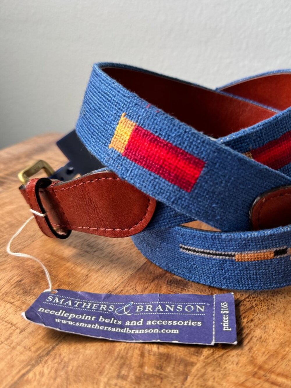 NEW Smathers & Branson Southern Sportsman Upland Shotgun Needlepoint Belt sz 42